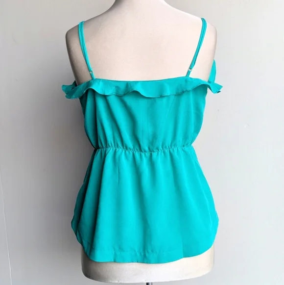 Green Ruffle Babydoll Tank Top - Picture 4 of 5